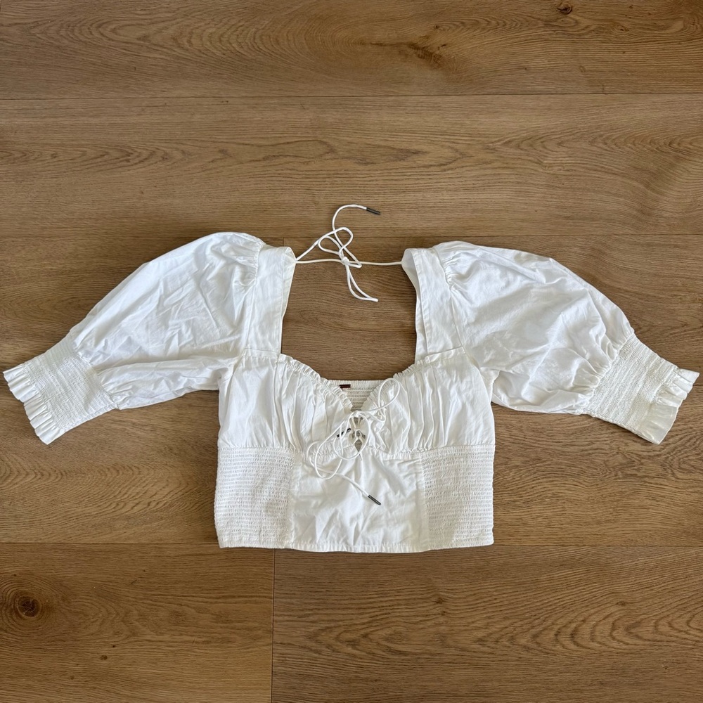 Free People Romantic White Crop Top Corset